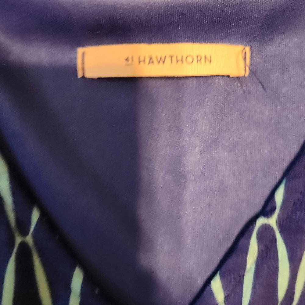 41 Hawthorn Faux Wrap Dress in Light Blue and Royal Blue Print SMALL - Picture 8 of 11